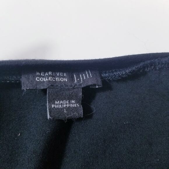 J. Jill Wearever Collection Black Jersey Shift Dress Boatneck Lagenlook - Picture 3 of 10